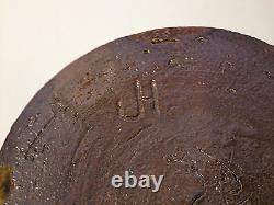 Vintage Jane Reuter Hitzeman Signed Studio Pottery Vase w Line / Face Decoration