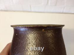 Vintage Jane Reuter Hitzeman Signed Studio Pottery Vase w Line / Face Decoration