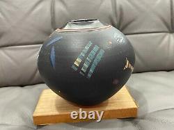 Vintage Janet Belden Signed Art Pottery Ceramic Vase Abstract Geometric Designs