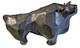 Vintage Japanese MCM Cubist Bull Studio Pottery Sculpture Signed Modernist