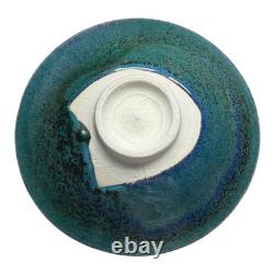 Vintage Japanese Makoto Yabe Studio Pottery Metallic Glaze Tea Bowl Signed