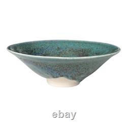 Vintage Japanese Makoto Yabe Studio Pottery Metallic Glaze Tea Bowl Signed