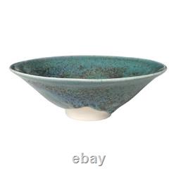 Vintage Japanese Makoto Yabe Studio Pottery Metallic Glaze Tea Bowl Signed