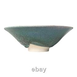 Vintage Japanese Makoto Yabe Studio Pottery Metallic Glaze Tea Bowl Signed