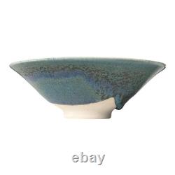 Vintage Japanese Makoto Yabe Studio Pottery Metallic Glaze Tea Bowl Signed