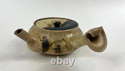 Vintage Japanese Studio Pottery Handmade Tokoname Stoneware Teapot Crackle Glaze