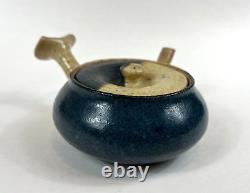 Vintage Japanese Studio Pottery Handmade Tokoname Stoneware Teapot Crackle Glaze