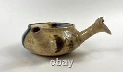 Vintage Japanese Studio Pottery Handmade Tokoname Stoneware Teapot Crackle Glaze