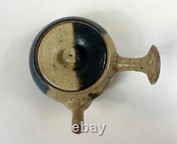 Vintage Japanese Studio Pottery Handmade Tokoname Stoneware Teapot Crackle Glaze