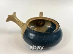Vintage Japanese Studio Pottery Handmade Tokoname Stoneware Teapot Crackle Glaze