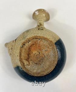 Vintage Japanese Studio Pottery Handmade Tokoname Stoneware Teapot Crackle Glaze