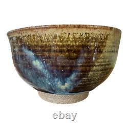 Vintage Japanese Studio Pottery Wabi-Sabi Glazed Chawan Tea Bowl