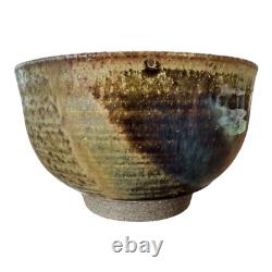 Vintage Japanese Studio Pottery Wabi-Sabi Glazed Chawan Tea Bowl
