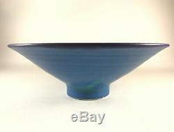 Vintage Japanese Style Studio Pottery Bowl Blue Glaze Mark Bisque Simon Pearce