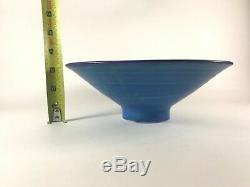 Vintage Japanese Style Studio Pottery Bowl Blue Glaze Mark Bisque Simon Pearce