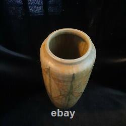 Vintage Japanese studio art pottery vase, red ware signed in Kanji