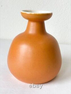 Vintage Jaru Studio Ceramic Orange Stoneware MCM Vase of Raymor Era