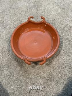 Vintage Jay Gogin Studio Pottery Terracotta Color Pasta Bowl Serving Dish 1991