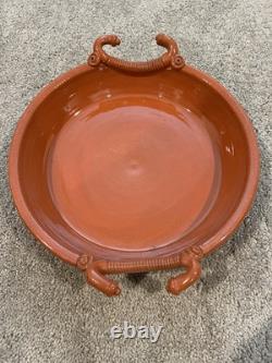 Vintage Jay Gogin Studio Pottery Terracotta Color Pasta Bowl Serving Dish 1991