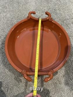 Vintage Jay Gogin Studio Pottery Terracotta Color Pasta Bowl Serving Dish 1991