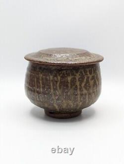 Vintage Jeff Oestreich Footed Sugar Jam Jar Unsigned Studio Art Pottery MCM