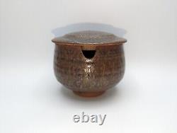 Vintage Jeff Oestreich Footed Sugar Jam Jar Unsigned Studio Art Pottery MCM