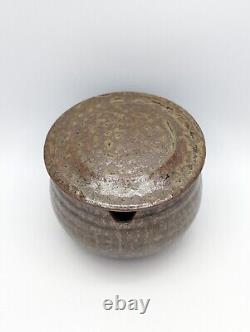 Vintage Jeff Oestreich Footed Sugar Jam Jar Unsigned Studio Art Pottery MCM
