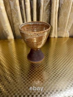 Vintage Joe Arnett Signed Studio Pottery Communion Set Chalice & Paten Cross XL