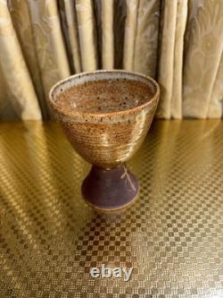 Vintage Joe Arnett Signed Studio Pottery Communion Set Chalice & Paten Cross XL