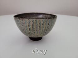Vintage Johannes Andersen Studio Ceramic Art Pottery Bowl Blue Denmark MCM