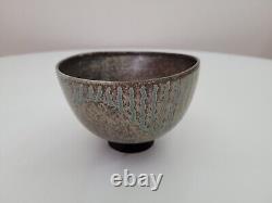Vintage Johannes Andersen Studio Ceramic Art Pottery Bowl Blue Denmark MCM