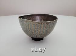 Vintage Johannes Andersen Studio Ceramic Art Pottery Bowl Blue Denmark MCM
