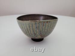 Vintage Johannes Andersen Studio Ceramic Art Pottery Bowl Blue Denmark MCM