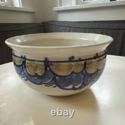 Vintage John Fassbinder Studio Pottery 8.75 Bowl Mixing/Serving, Has Crack