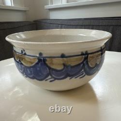 Vintage John Fassbinder Studio Pottery 8.75 Bowl Mixing/Serving, Has Crack