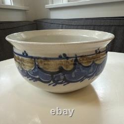 Vintage John Fassbinder Studio Pottery 8.75 Bowl Mixing/Serving, Has Crack