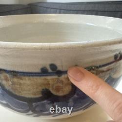 Vintage John Fassbinder Studio Pottery 8.75 Bowl Mixing/Serving, Has Crack