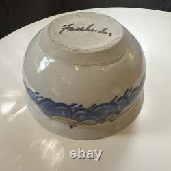Vintage John Fassbinder Studio Pottery 8.75 Bowl Mixing/Serving, Has Crack