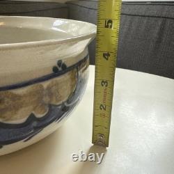 Vintage John Fassbinder Studio Pottery 8.75 Bowl Mixing/Serving, Has Crack