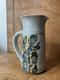 Vintage John Fassbinder studio pottery Pitcher mid century modern art 8 1/4 in
