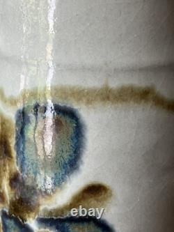 Vintage John Fassbinder studio pottery Pitcher mid century modern art 8 1/4 in