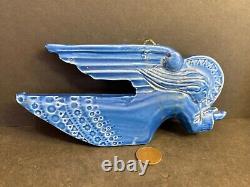 Vintage John Ffrench Arklow Studio Ireland Pottery, Blue Angel Ornament, Primm