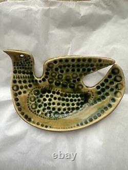 Vintage John Ffrench Arklow Studio Pottery Dove Bird Bowl Dish Scarce