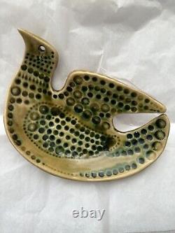 Vintage John Ffrench Arklow Studio Pottery Dove Bird Bowl Dish Scarce