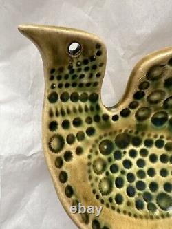 Vintage John Ffrench Arklow Studio Pottery Dove Bird Bowl Dish Scarce