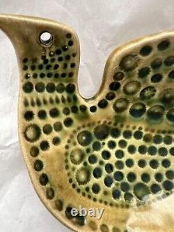 Vintage John Ffrench Arklow Studio Pottery Dove Bird Bowl Dish Scarce