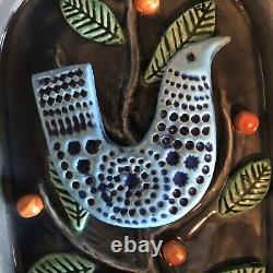 Vintage John Ffrench Arklow Studio Pottery Modern Bird Wall Plaque