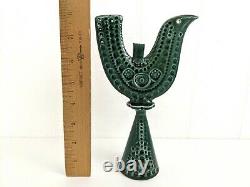 Vintage John Ffrench JFF Bird Green Candle Holder Arklow Studio Pottery Ireland