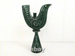 Vintage John Ffrench JFF Bird Green Candle Holder Arklow Studio Pottery Ireland