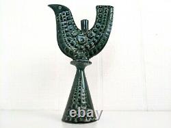 Vintage John Ffrench JFF Bird Green Candle Holder Arklow Studio Pottery Ireland